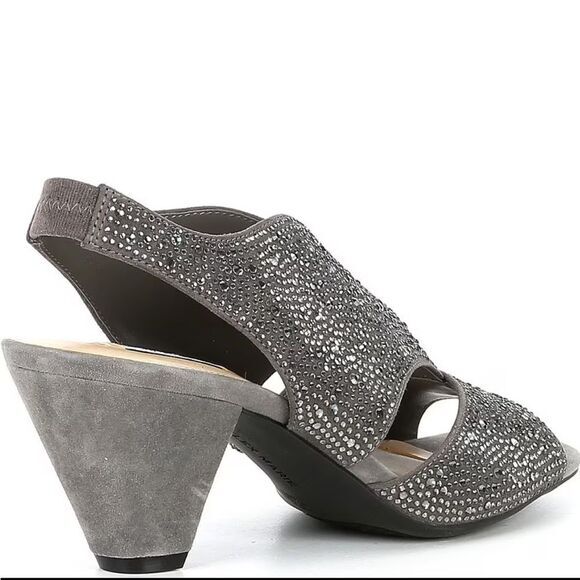 Alex Marie Rhinestone Cone Heel Slingback‎ Sandals - Picture 10 of 11